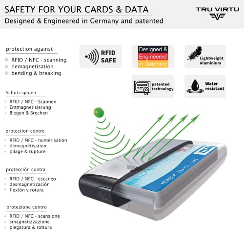 Tru Virtu® Credit Card Holder Ultra Light Aluminium Case Silver Arrow I Card Case RFID NFC Protection I Card Case Made of Premium Aluminium I Card Storage I Slim Wallet I Card Holder3
