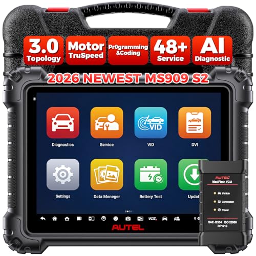Image of Autel MaxiSys MS909 S2 Scanner 2026, Same as Ultra S2 Up of MS909, Top Intelligent Scan Tool with Topology 3.0, Enhanced PID Analysis, Motor TruSpeed Repair, ECU Programming, 48+ Services, CAN FD&DOIP