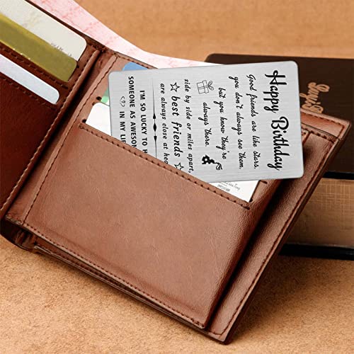 DEGASKEN Birthday Card Gifts for Friend, Personalized Steel Engraved Wallet Card3