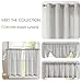 JINCHAN Tie Top Linen Kitchen Curtains 24 Inch Striped Tier Curtains Farmhouse Modern Cafe Style Small Window Treatments Airy Light Filtering Rod Pocket for Living Room Bathroom 2 Panels Charcoal Grey