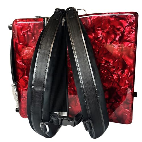 HighLight Accordion Strap Widen Thicken Adjustable Shoulder Straps for 48/60/ 96/120 Bass Keyboard Button Accordions Bayans (Black)