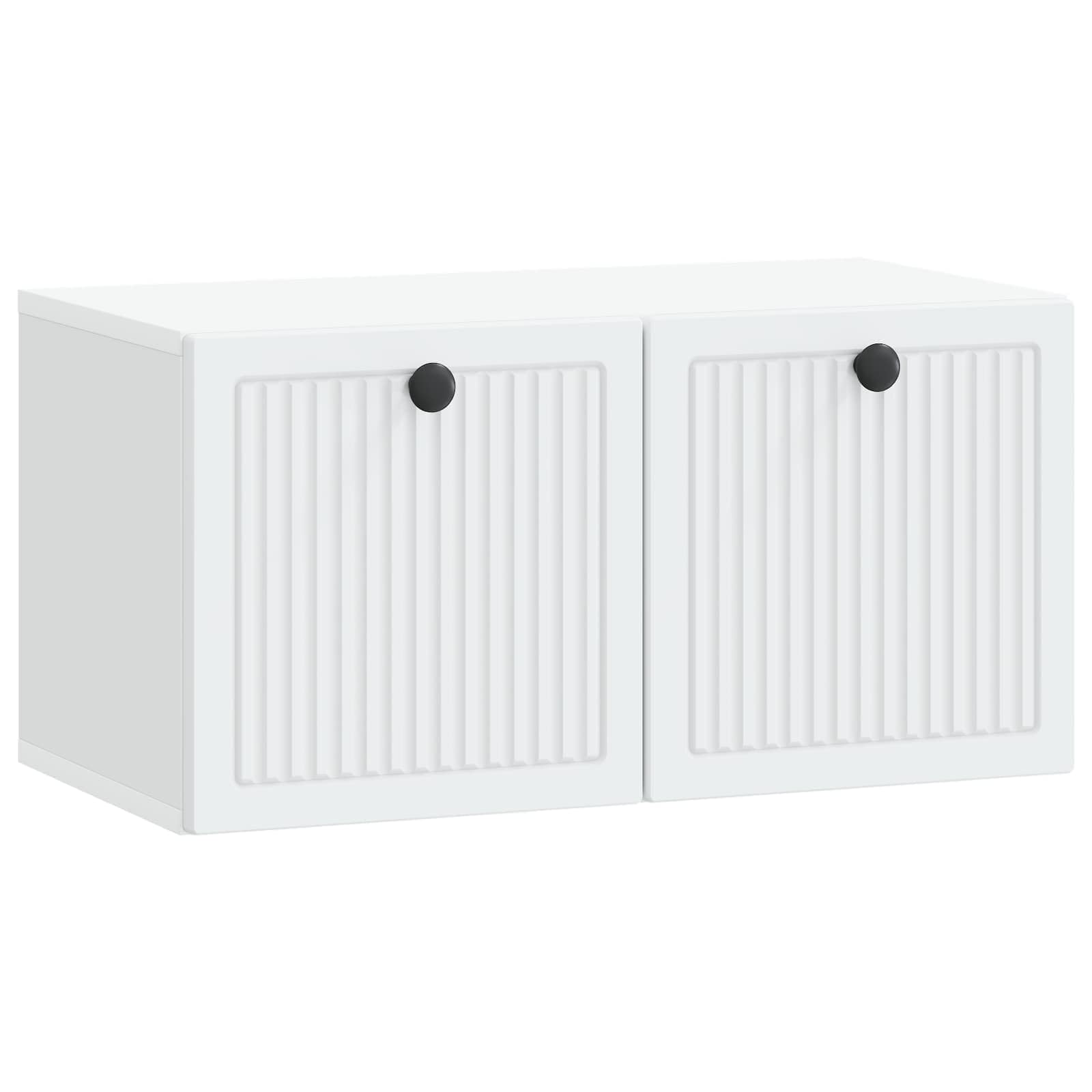 Meuble TV mural bois d'ingénierie blanc 59,5 cm avec portes pour console de salon moderne