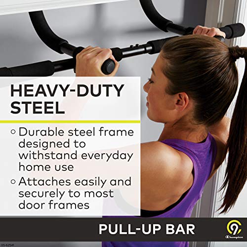 C9 Pull Up Bar - Classic 8 Grip Chin Up Bar | Heavy Duty Solid Steel & Durable Thick Foam Grips | Ideal For Home Gym & Fits Most Door Ways #TOP2
