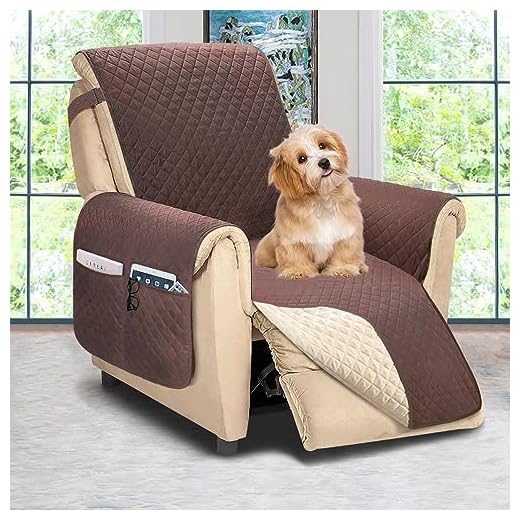 ASHLEYRIVER Reversible Recliner Chair Cover, Sofa Covers for Dogs,Sofa Slipcover,Couch Covers for 3 Cushion Couch,Couch Protector(Recliner Oversize:Chocolate/Beige)