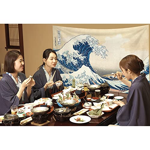 YongFoto 117x138cm Ukiyo-e Rideaux de Fenêtre Mont Fuji 36 Vues Rideau