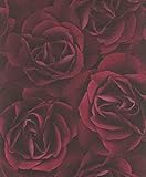 Papel pintado rosas color rojo, 53 cm x 10,05 m, Rapport papel pintado, desfasar:: 32,00 cm, alto lavable, autenticidad: bien, procesamiento de luz: pegamento sobre terreno, distancia de enfoque: quitar sin dejar residuos dibujos: alternos (, Inflamabilidad: difícilmente inflamable según DIN EN 13501 C de S2 D0