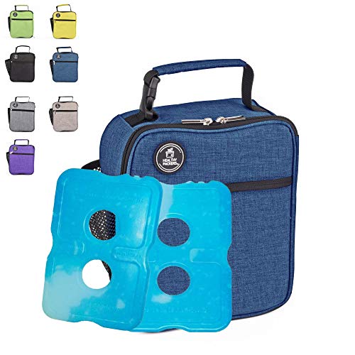 Healthy Packers Insulated Lunch Box for Adults and Kids w/ 2 Slim Long