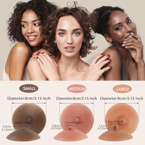Vollence Realistic Adhesive Silicone Nipples Cover Diameter 8cm Reusable Attachable Self Adhesive Silicone Nipple - Bronze4