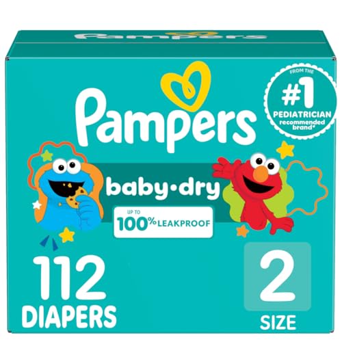 Image of Pampers Diapers - Baby Dry - Size 2, 112 Count, Absorbent Disposable Infant Diaper (Packaging May Vary)