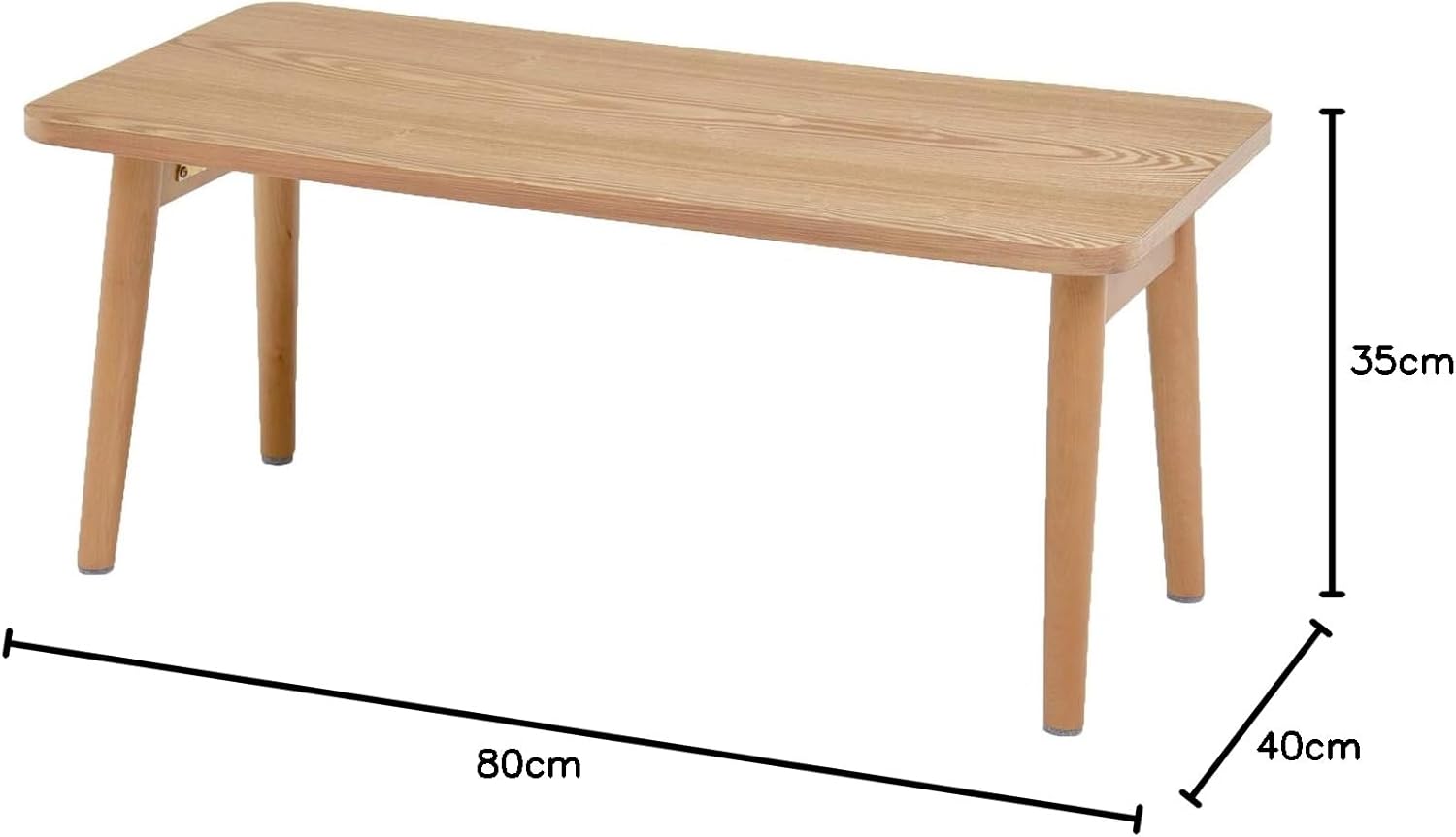 エムール Hagiwara MT-6280NA Low Table, Foldable, Slim, Made with American Walnut, Natural, Finished Product, Width 31.5 inches (80 cm)