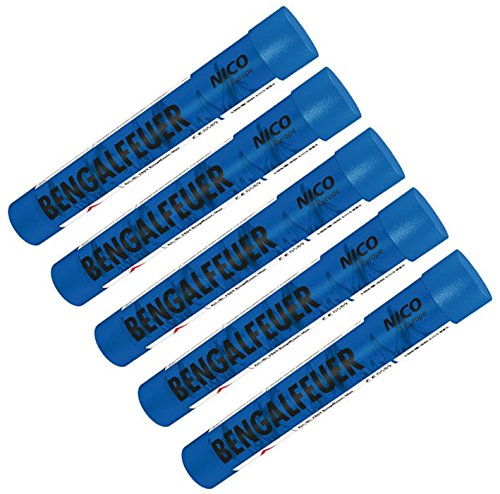 5 Stück Bengalfeuer blau Nico Feuerwerk Bengalos