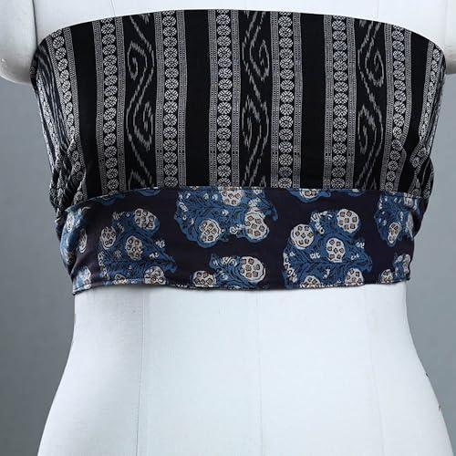 Image of Odisha Traditional Sambalpuri Unstitched Ikat Blouse Piece in Pure Cotton