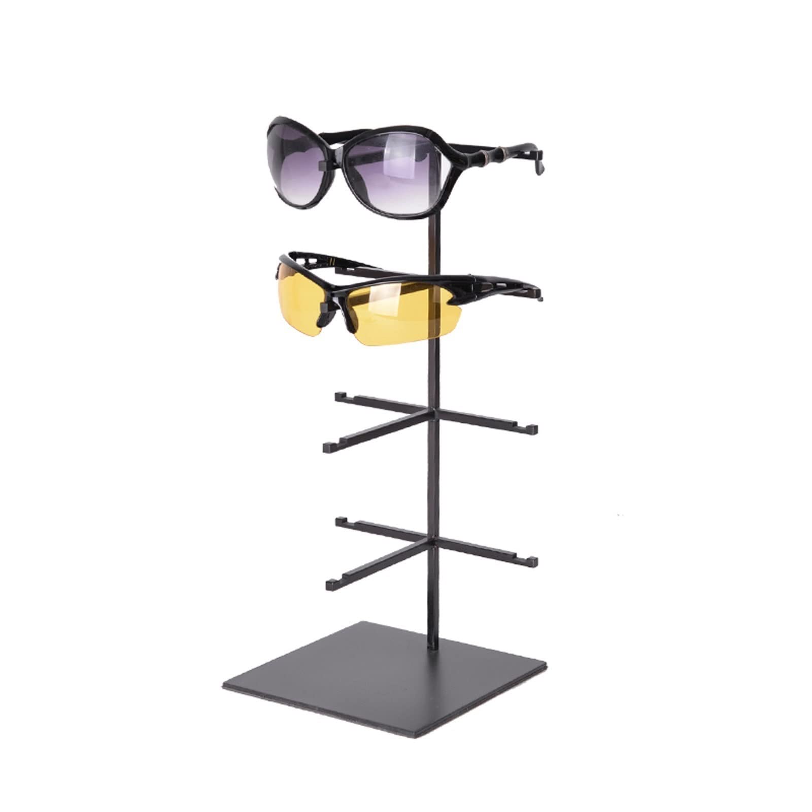 Brillenhalter Ständer Black Metal 4/5-Tier Sonnenbrille Display Stand Retail Tischplatte Brillen Eyewear Spectacle Display Rack Halter Organizer Stand Dekoratives Geschenk (Size : 4Tier)