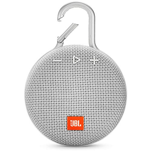 Image of JBL Clip 3, Wireless Portable Bluetooth Speaker with Mic, JBL Signature Sound, Integrated Carabiner, Vibrant Color Options with IPX7 Waterproof & AUX (White)