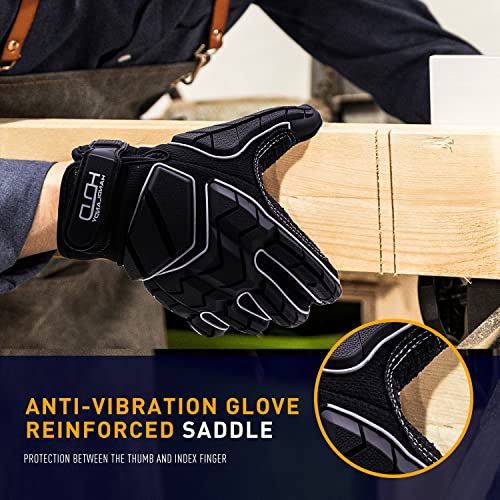 Anti Vibration Work Gloves, Heavy Duty Work Gloves, Sbr Padding Rigger Gloves Tpr Protector Impact Gloves Mechanic Safety Work Gloves Men (Xl, Black) #TOP1
