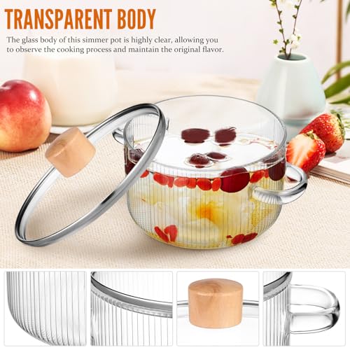 Casserole transparente en verre et finitions bois design moderne - 4