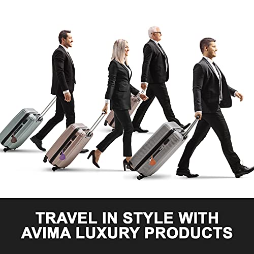 Image of AVIMA Premium Handmade Leather Small Heart Luggage Travel Bag Suitcase Tags 2pcs