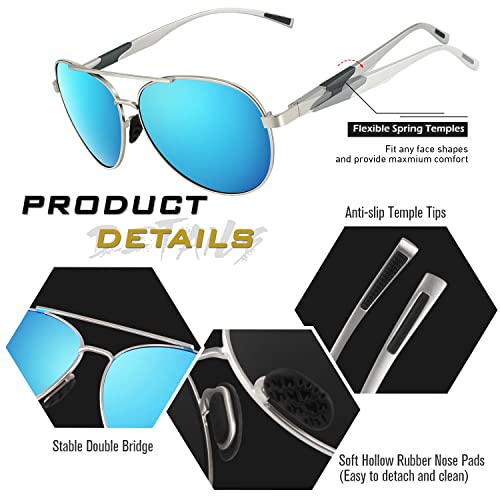Image of GQUEEN Classic Pilot Polarized Sunglasses Men Women Retro Shades UV400 MOS1