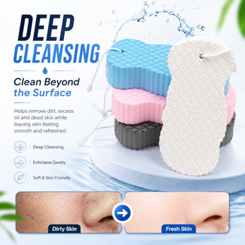 Image of Super Soft Bath Sponge Scrubber Pack of 2 | Premium Bath Loofah for Men, Women & Kids | Rich Foam Body Scrubber for Deep Cleansing, Gentle Exfoliation & Dead Skin Removal | Quick Dry | Surprise Colors