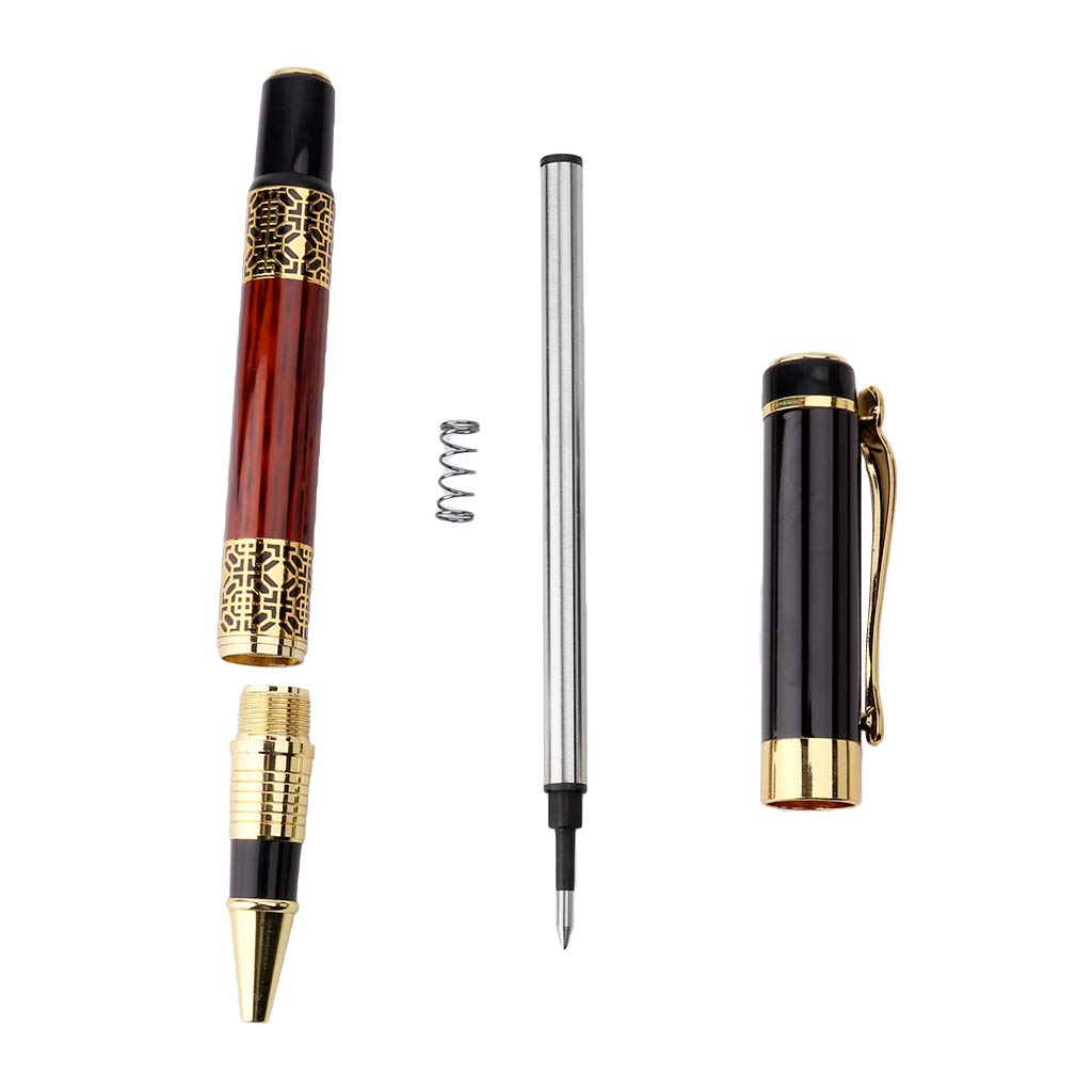 Luxury Metal Ballpoint Pen Imitation Wood Emboss Pattern Rollerball Pen Business Signature Pen Office Stationery - 0 5mm — view 6