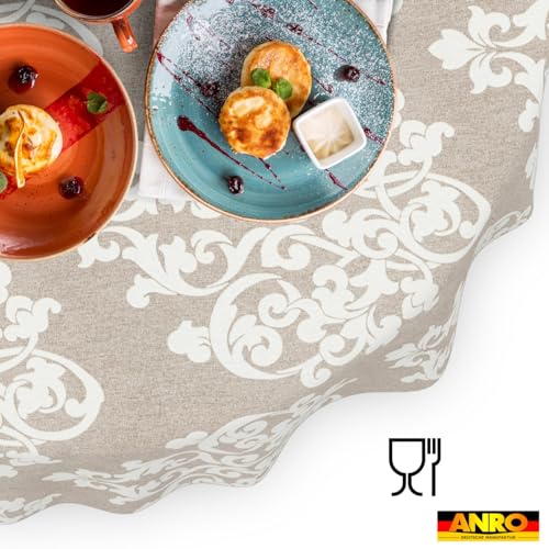 Nappe lavable damassée ovale finie la corvée de linge de table - 6