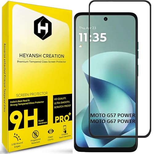 Image of Tempered Glass Screen Protector Compatible for MOTO G57 POWER /MOTO G67 POWER with Edge to Edge Coverage and Easy Installation Kit