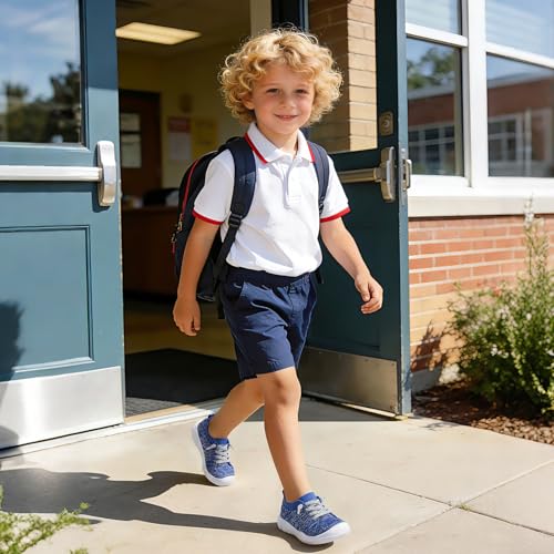 Image of LeIsfIt Toddler Shoes Boys Girls Wide Toe Box Breathable Slip-On Sneakers Kids Lightweight Barefoot Feel Shoes for Everyday Play