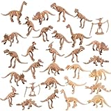 UPINS 30 Pack Dinosaur Fossil Skeletons 3.7 Inch Assorted Dinosaur Skeleton Toy Figures Dino Bones Educational Gift for Science Play Dino Sand Dig Party Favor Decorations