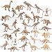 UPINS 30 Pack Dinosaur Fossil Skeletons 3.7 Inch Assorted Dinosaur Skeleton Toy Figures Dino Bones Educational Gift for Science Play Dino Sand Dig Party Favor Decorations