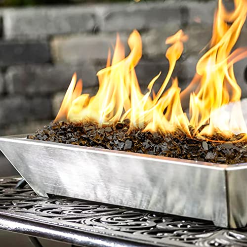 Onlyfire 10-Pounds Regular Fire Glass For Natural Or Propane Fire Pit Fireplace & Landscaping, 1/4-Inch High Luster Bronze #TOP2