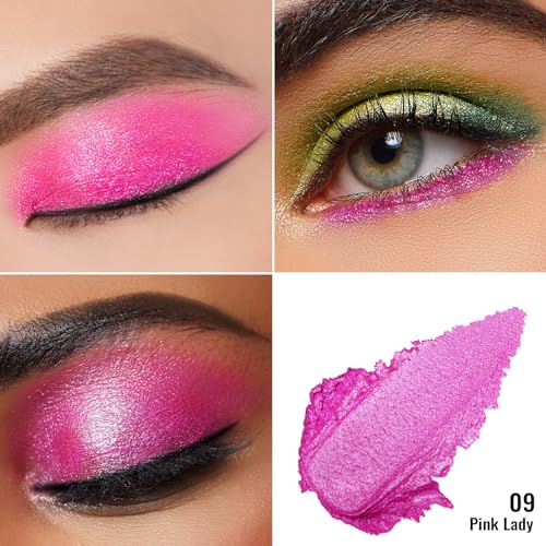 OULAC Cream Eyeshadow, Glitter Pink Eyeshadow, Holds Makeup For 12 Hours +, Waterproof and Sweatproof, Crease Resistant, Vegan | 06g, Pink Lady (09) - Image 5