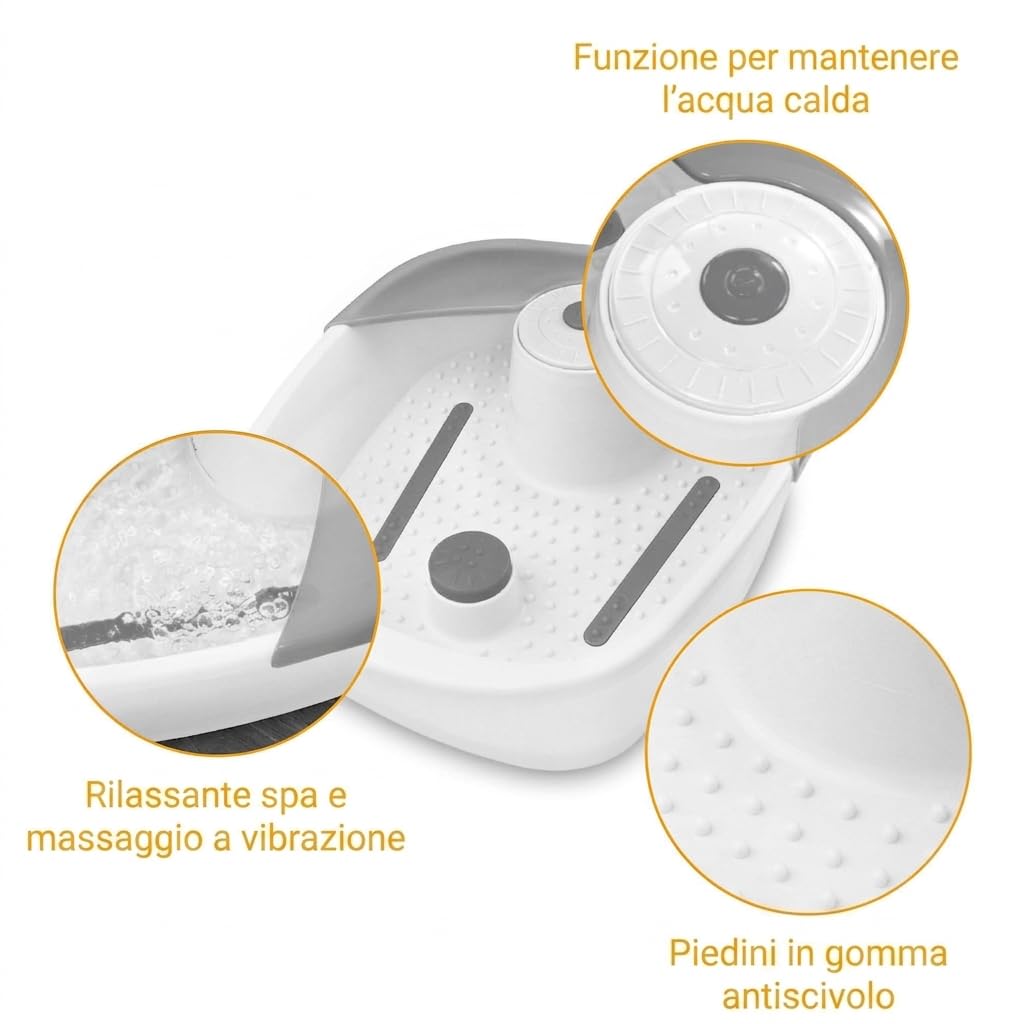medisana FS 881 Pediluvio, Rifelssologia piacevole, Pediluvio massaggiante, Vasca per piedi, Massaggiatore per piedi con vibrazione, Fino al numero di scarpe 44