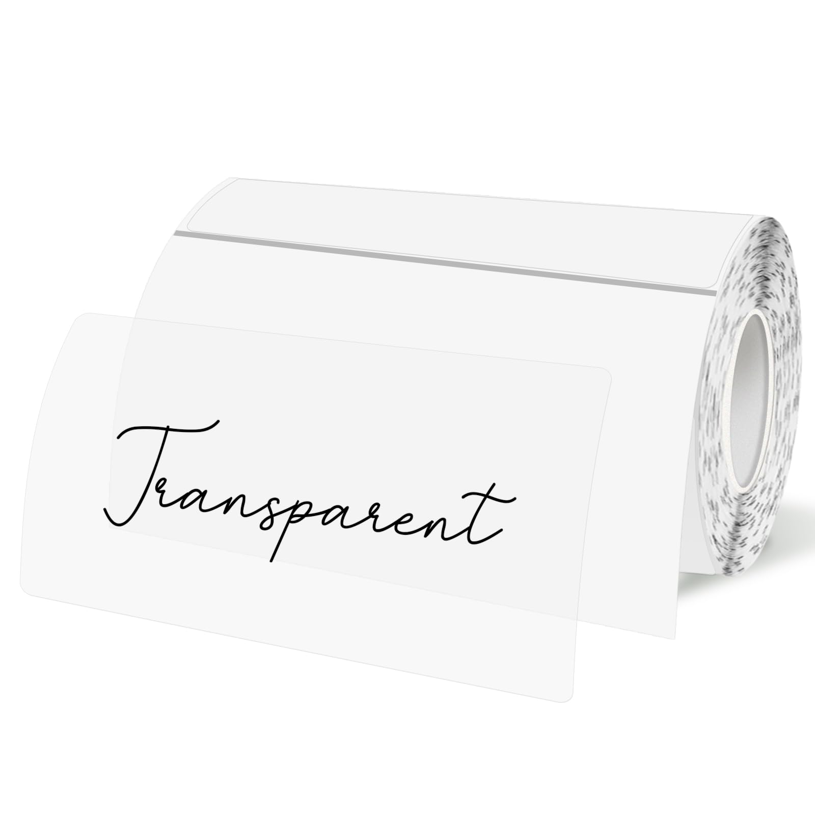 YEGAWEN 2x4 Inch Transparent Thermal Labels Stickers, Self-Adhesive Clear Waterproof Thermals Stickers for Logo Design, Transparent Direct Thermal Labels- 200 Sheets