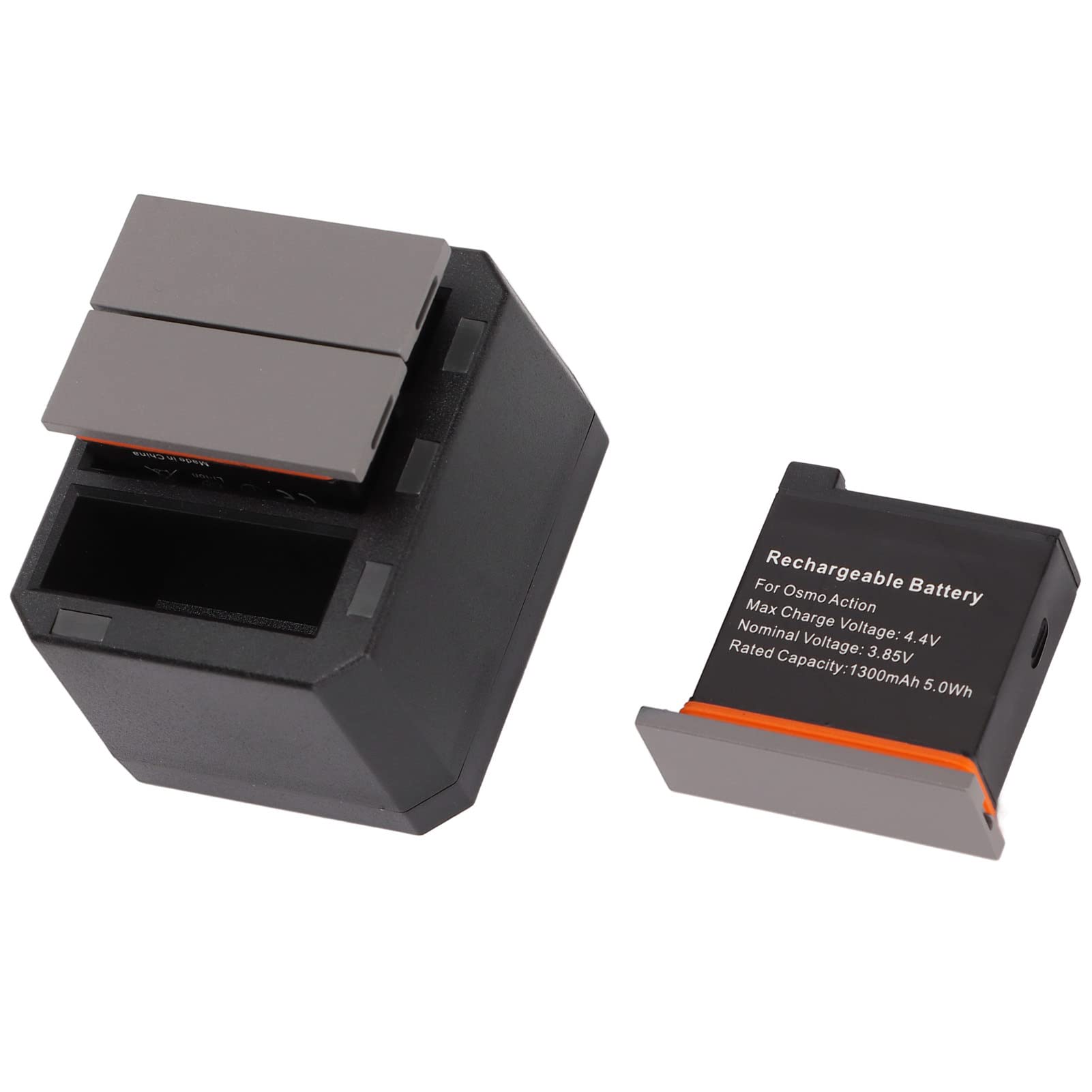 Haofy Caricatore Triple USB per la Fotocamera di Azione con Batterie da 1300 Pacchetti da 1300, Durata della Batteria, Indicatore a LED per gli Appassionati di Esterni