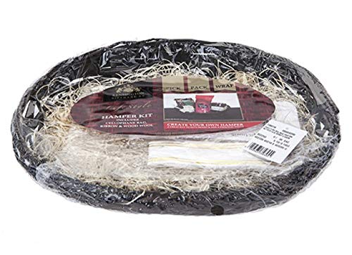 MAKE YOUR OWN HAMPER WICKER WINE BASKET CELLOPHANE GIFT SET BOX, HIGH QUALITY SUITABLE FOR ALL OCCASIONS. CHOOSE FROM 5 DIFFERENT SHAPES SIZES AND COLOURS (Medium Chocolate Sloping Hamper - Round)