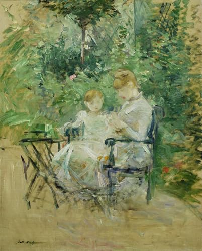 Impression d'Affiches Toile Dans le Jardin de Berthe Morisot Art Portrait Decoración Mural 60x90