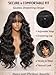 Beauty Forever 13x4 Lace Front Wig Human Hair Glueless Pre Plucked Pre Cut,Loose Wave Wig with Curtain Bangs for Black Women, Fluffy Natural Black Ready to Wear Drawstring Wig, 150% Density 16 Inch