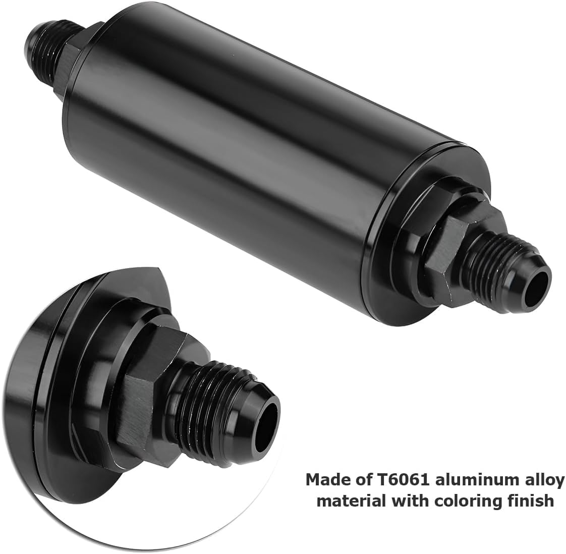 10 Micron Inline Fuel Filter with 6AN 8AN 10AN Adapter AN6 AN8 AN10 Aluminum Fittings Aluminum Alloy Stainless Steel 10Micron Gasoline Diesel In-line Fuel Filtration