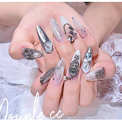 Arofaue 100 Stücke Stiletto Nagelspitzen Halbabdeckung 10 Größen Transparent Natur Farben Nagelkunst für DIY-Nagelkunst… – Bild 8