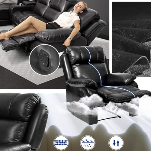 Image of PayLessHere Recliner Chair The Ultimate Leather Sofa Recliner Couch Home Theater Seating Manual Recliner Motion for Comfort and Style Living Room Furniture