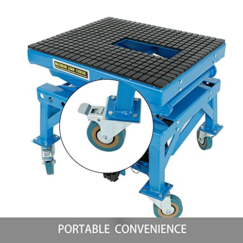 300Lbs Heavy Duty Hydraulic Motorcycle Scissor Jack Lift With The Foot Peg Hold Downs Fit For Motorbike Dirt Bike Hydraulic Center Stand Lift With 4 Wheels #TOP4