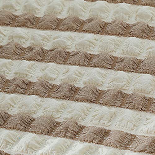 Housse de chaise parson extensible jacquard beige avec jupe lavable - 5