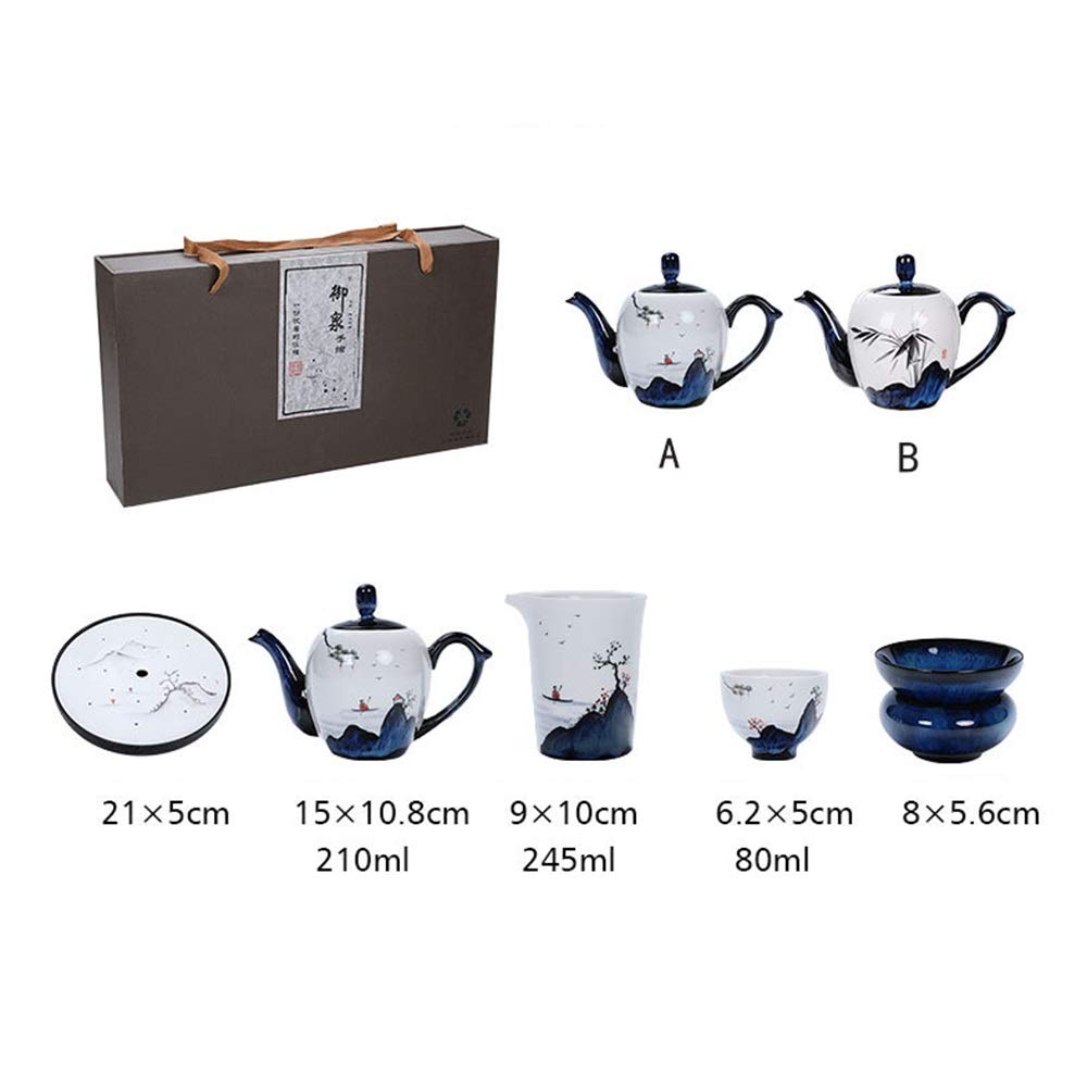 Ręcznie malowany zestaw do herbaty, czajniczek w japońskim stylu z ceramiczną tacą Kung Fu, elegancki design dla autentycznej herbaty