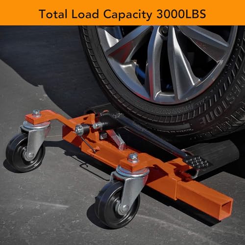 GarveeTech 2 Pcs Car Wheel Dolly with Hydraulic Tire Jack, 1500 LBS Capacity Trailer Dolly for Vehicle Positioning for Truck RV Trailer, Orange by GarveeTech - Image 3