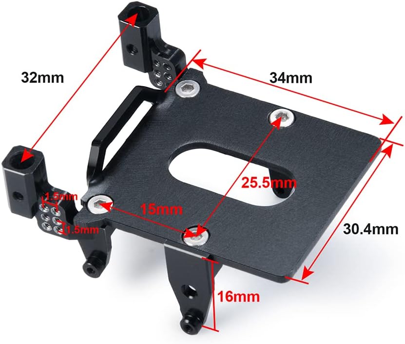 RCLIONS Aluminum Shock Mounts Towers Receiver Stand Upgrades for 1/24 RC Crawler Car Axial SCX24 Deadbolt C10 JLU CRC