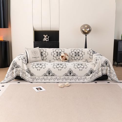 STACYPIK Vintage Floral Couch Cover, Botanical Jacquard Sofa Cover for Pets