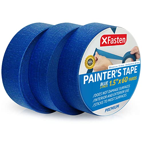 Buy 1 get 1 XFasten Professional Blue Painters Tape, Sharp Edge Line Technology, 1.5 Inches x 60Yards (3-Pack) - Produces Sharp Lines and Residue-Free Artisan Grade Clean Release Wall Trim Tape Buy 1 get 1 XFasten Professional Blue Painters Tape, Sharp Edge Line Technology, 1.5 Inches x 60Yards (3-Pack) - Produces Sharp Lines and Residue-Free Artisan Grade Clean Release Wall Trim Tape