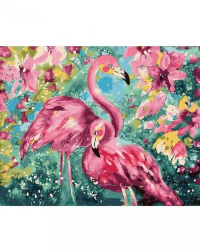 Peinture par numéros pour salon kit flamants roses 40x50 loisir créatif détente maison