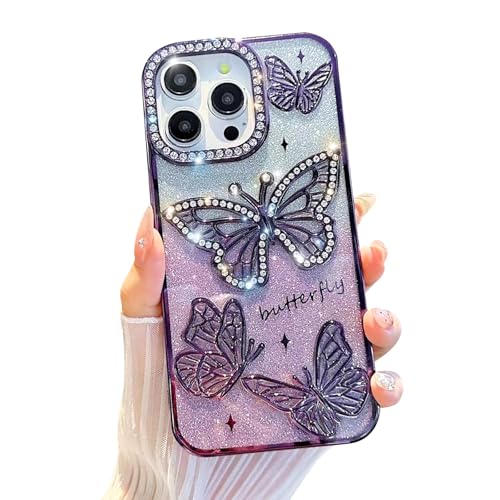 Coque iPhone 14 Pro esthétique strass papillon le cadeau idéal pour femme et fille