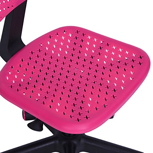 Furniturer Swivel Writing Task Chair Low Mid Back Armless Height Adjustable Computer Desk Chair For Home Office Kindergarten Girls Boys Teens Students,W15.9 X D14.6 X H34.3 (Pink) #TOP6